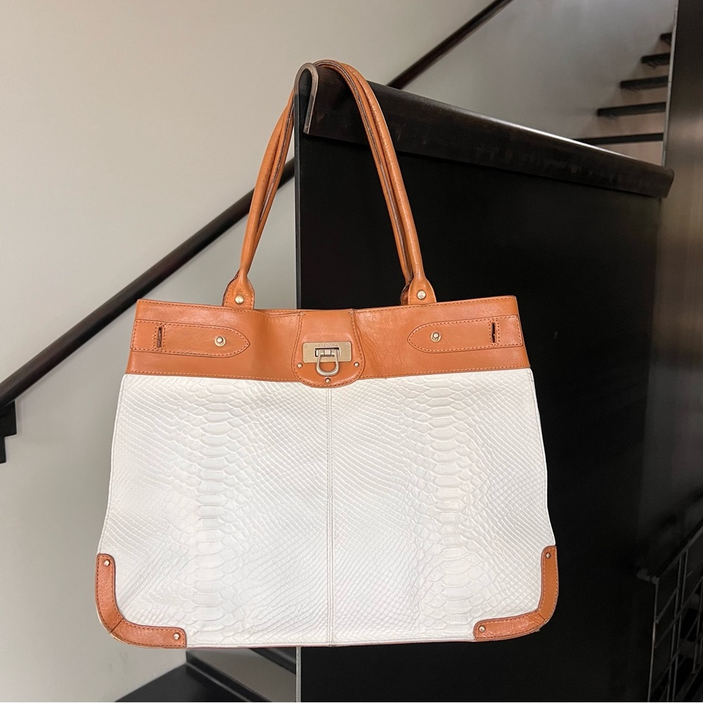 Liz Claiborne // White Snake // Birkin Style // RARE // VINTAGE